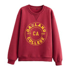 Autumn Washing Effect Preppy Sweatshirt Pants Set