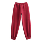 Autumn Washing Effect Preppy Sweatshirt Pants Set