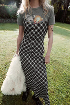 Fashionable Simple Cotton Sling Length Dress