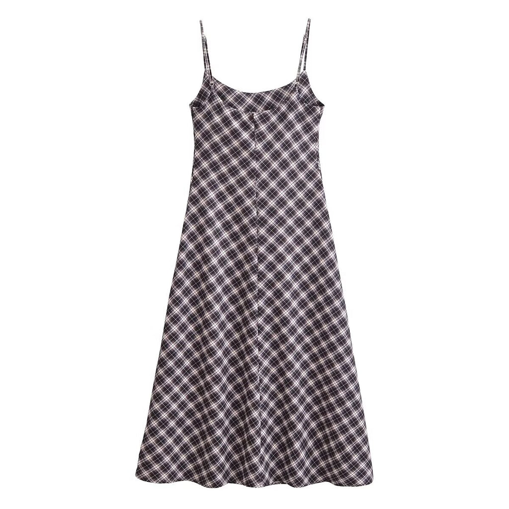 Fashionable Simple Cotton Sling Length Dress