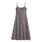 Fashionable Simple Cotton Sling Length Dress