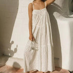 Women's Embroidered Backless Maxi Dress