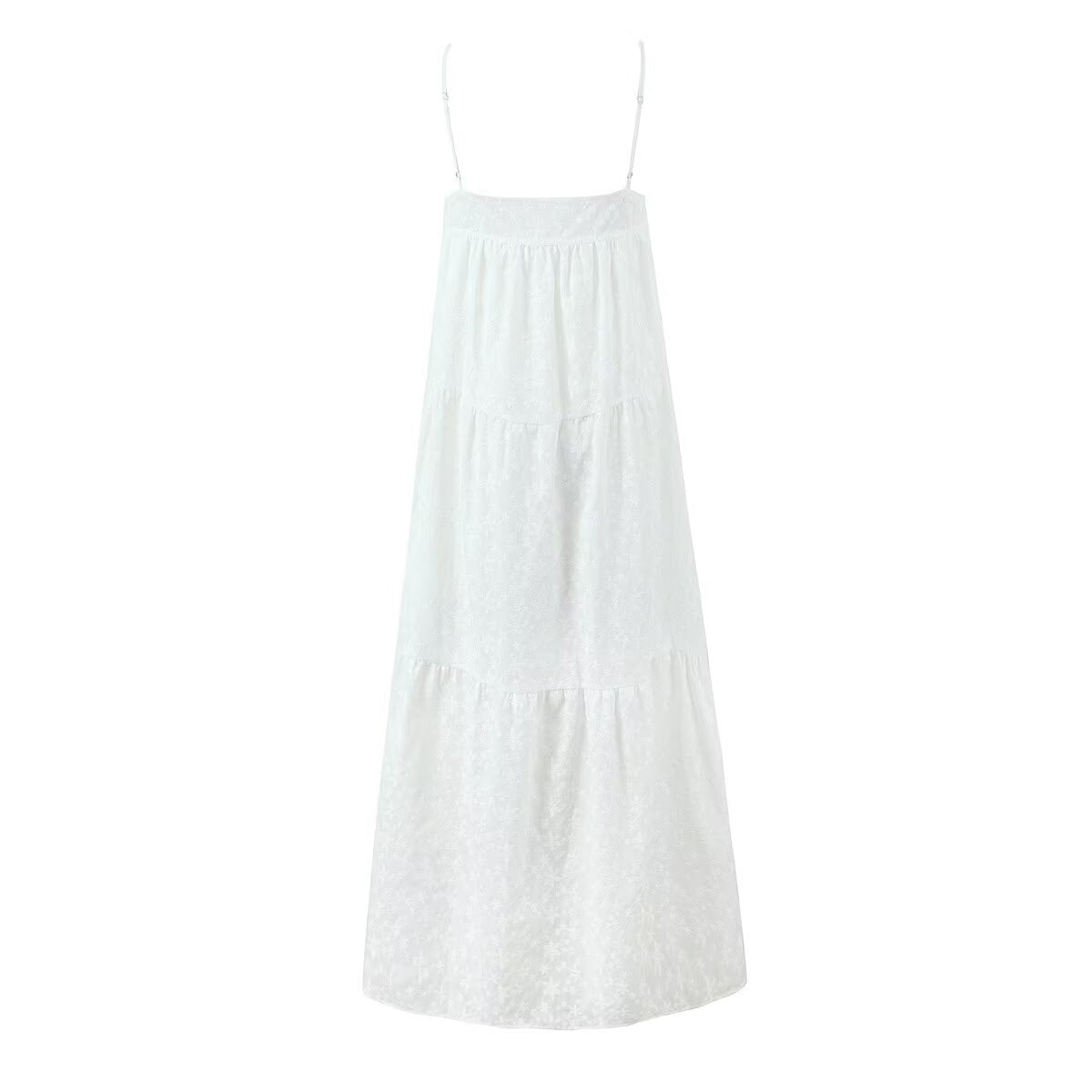 Women's Embroidered Backless Maxi Dress