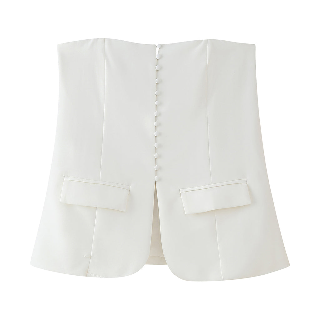 Women Clothing Classic Breasted Tube Top Vest