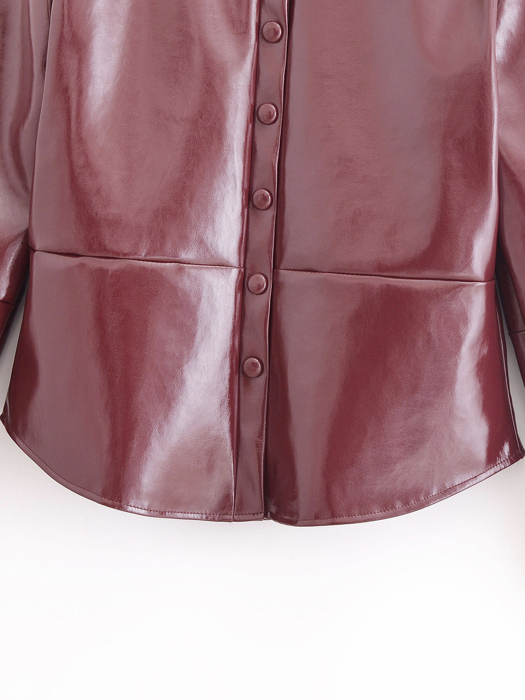 Women's Faux-Leather Cropped Jacket & Skirt Two-Piece Set