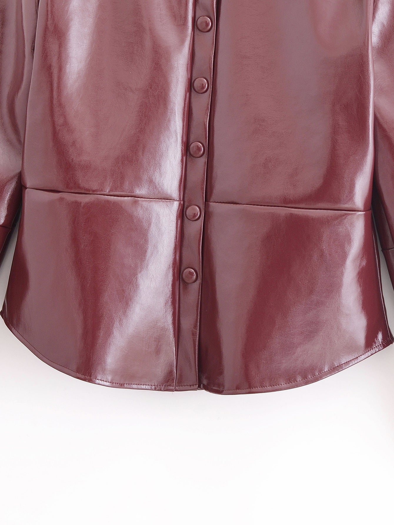 Women's Faux-Leather Cropped Jacket & Skirt Two-Piece Set