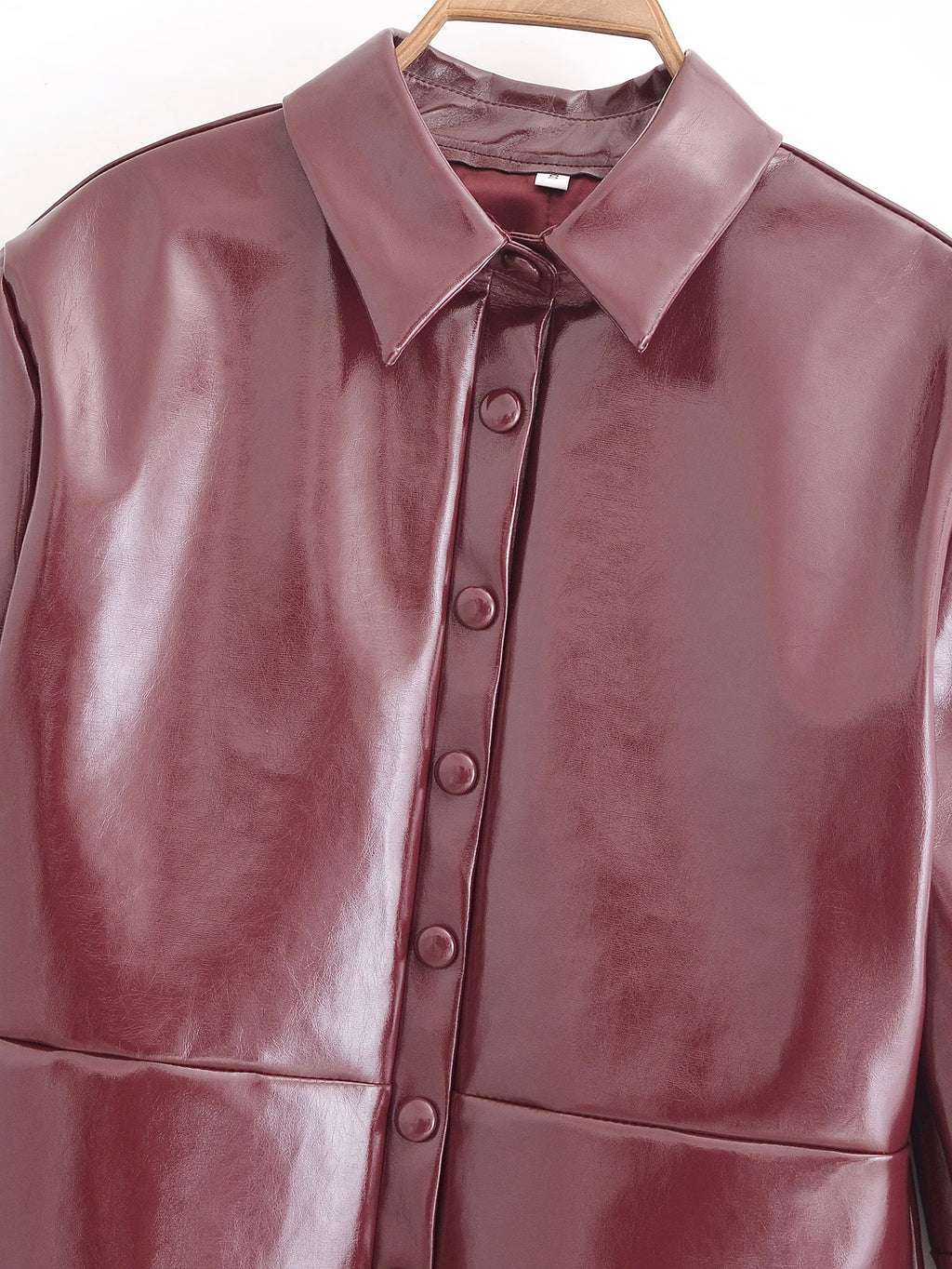 Women's Faux-Leather Cropped Jacket & Skirt Two-Piece Set