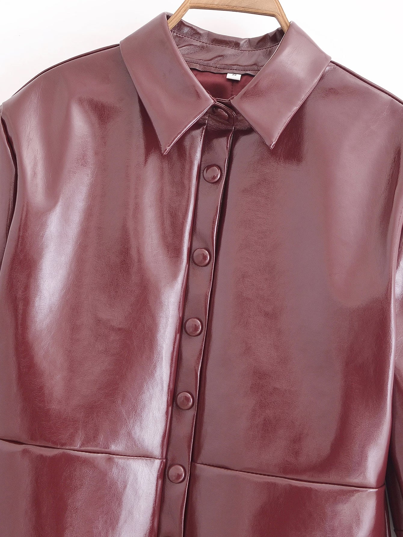 Women's Faux-Leather Cropped Jacket & Skirt Two-Piece Set