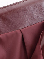Women's Faux-Leather Cropped Jacket & Skirt Two-Piece Set