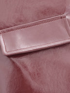 Women's Faux-Leather Cropped Jacket & Skirt Two-Piece Set