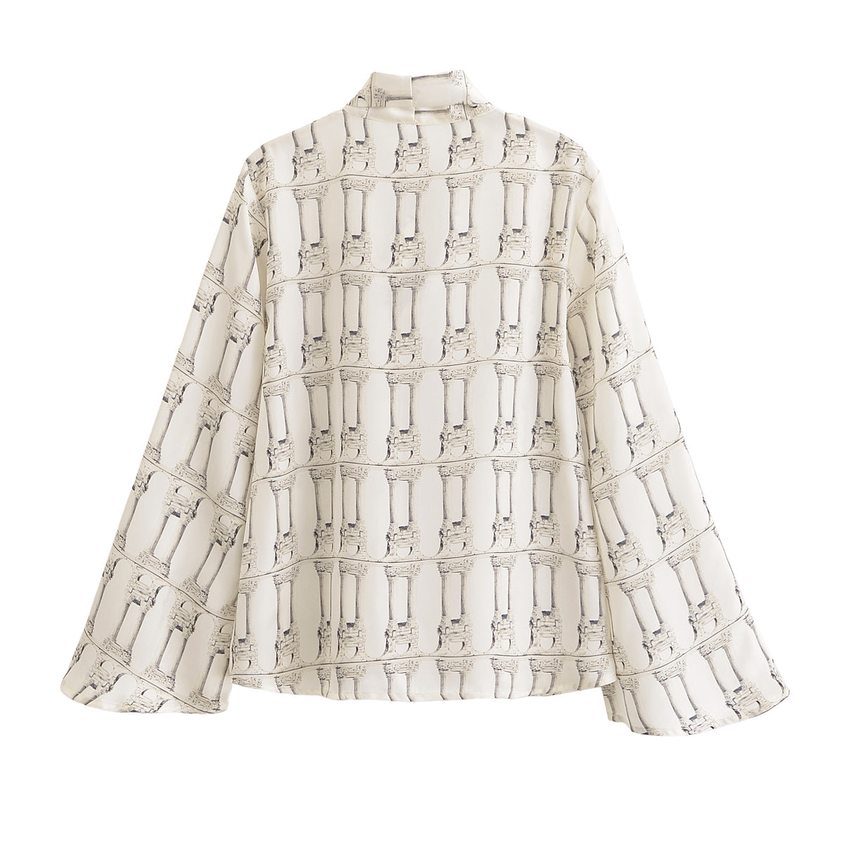 Women's All Match Long Sleeve Bowknot Tup Cardigan Shirt Winter
