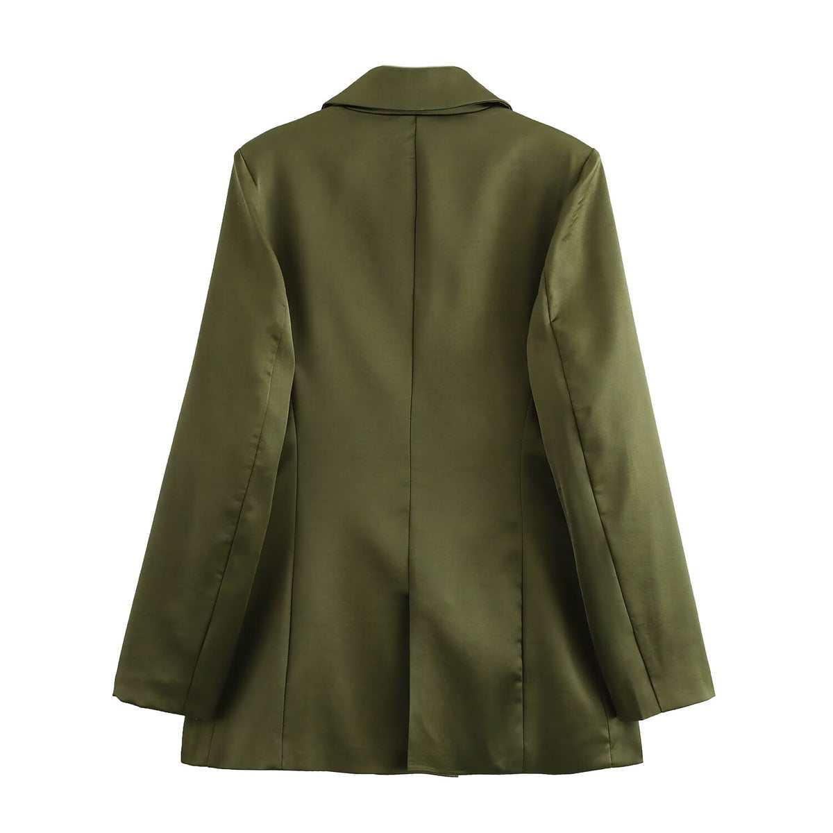 Double Breasted Silk Satin Texture Blazer Pant Two-Piece Set