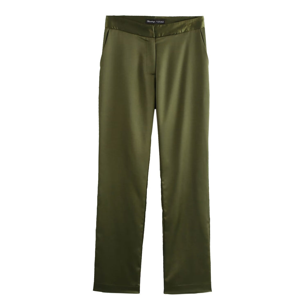 Double Breasted Silk Satin Texture Blazer Pant Two-Piece Set