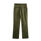 Double Breasted Silk Satin Texture Blazer Pant Two-Piece Set