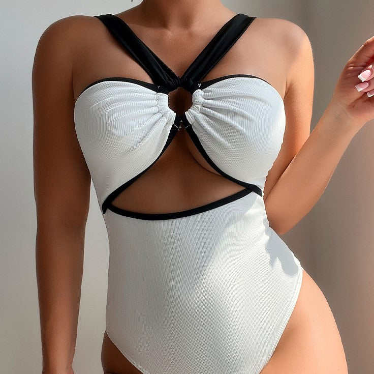 Solid Color One-piece Swimwear