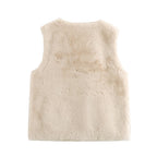 Winter Women Clothing Imitation Marten Jacket V neck Double Breasted Vest