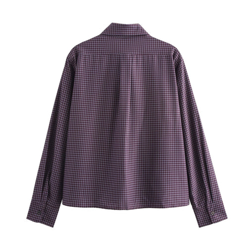 Women's Winter Women Clothing Street Casual Top Plaid Shirt
