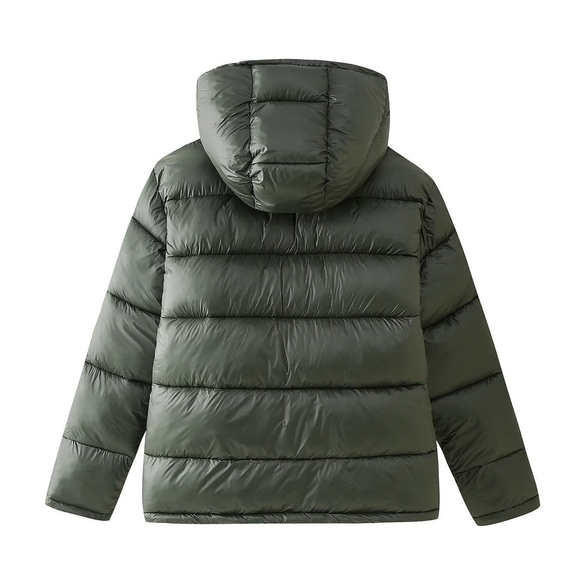 Women's Two Color Hooded Long Sleeve Down Cotton Jacket Coat