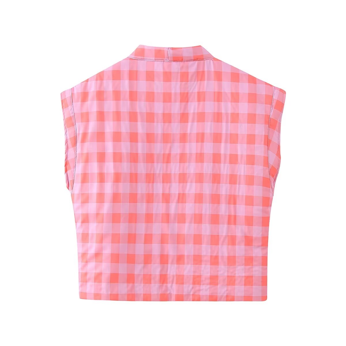 Spring Plaid Cotton Coat Jacket Casual Trousers Set