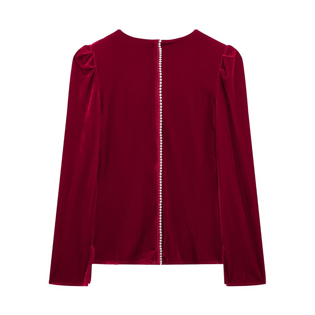 Women's Autumn Winter Lantern Sleeve Top and Skirt Two-Piece Set