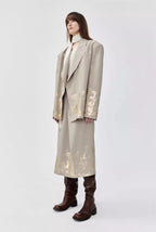 Women's Autumn Winter Freehand Graffiti Gilding Loose Two-Piece Set