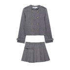 Women's Pleated Skirt Suit Two-Piece Set