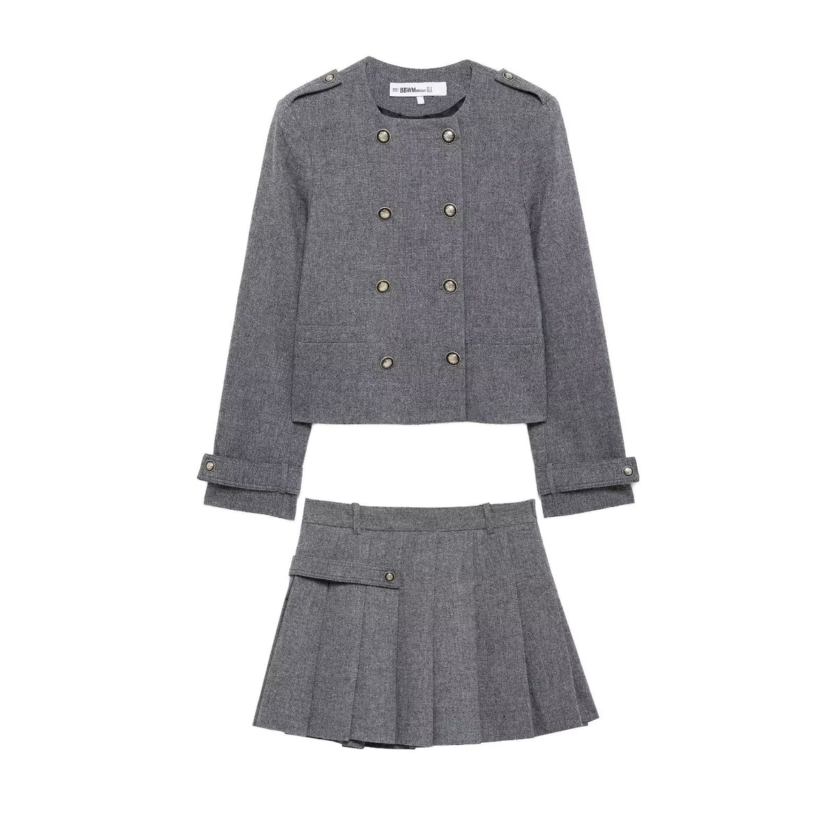 Women's Pleated Skirt Suit Two-Piece Set