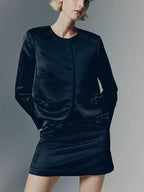 Women's Satin Bow-Detail Two-Piece Set