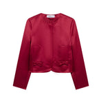 Women's Satin Bow-Detail Two-Piece Set
