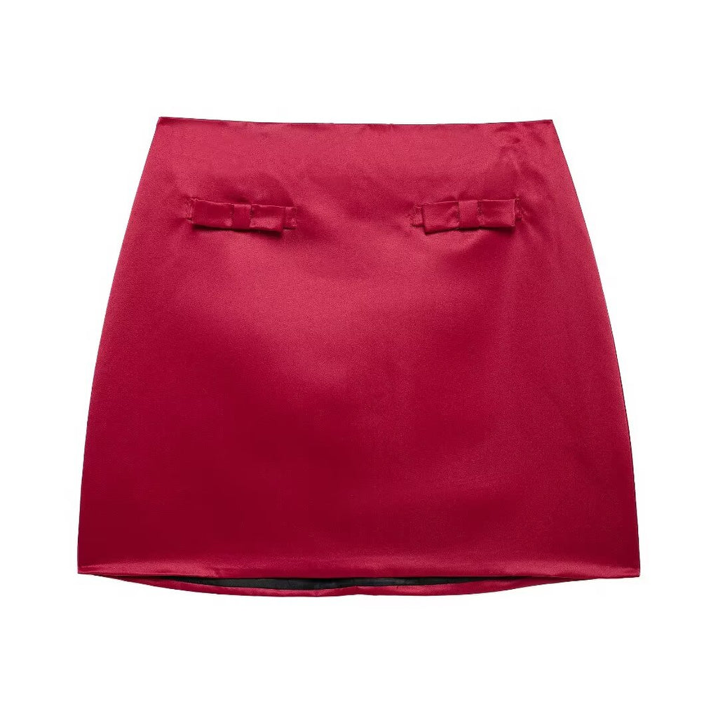 Women's Satin Bow-Detail Two-Piece Set