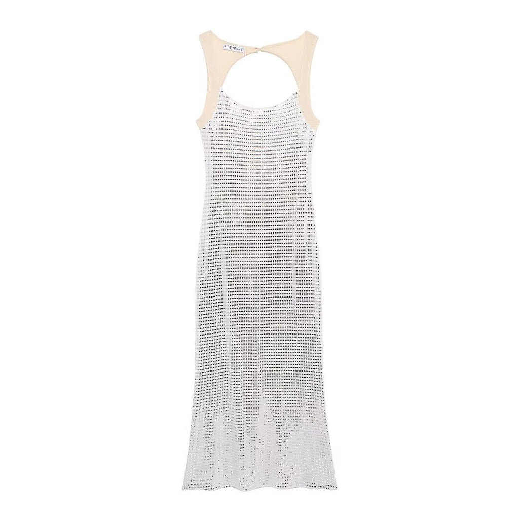 Women's Sequin Tulle Cami Evening Maxi Dress
