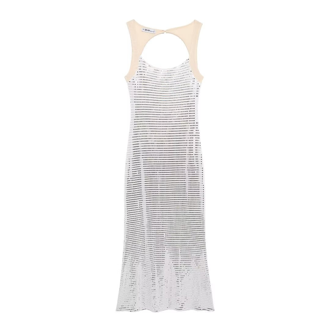 Women's Sequin Tulle Cami Evening Maxi Dress