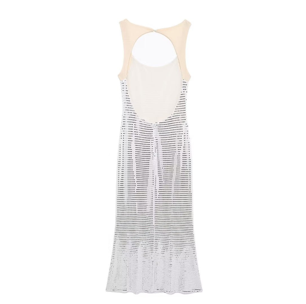 Women's Sequin Tulle Cami Evening Maxi Dress