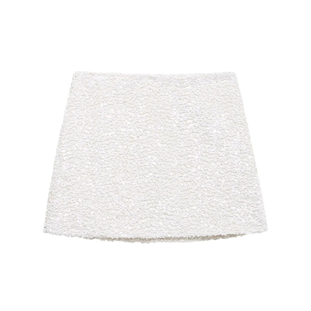 Winter Simple Beads Decoration A Line Short Skirt