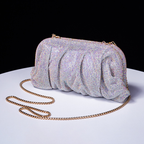 Women's Rhinestone Pleated Clutch Bag