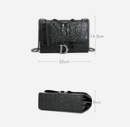 Retro Crocodile-Pattern Chain Messenger Bag