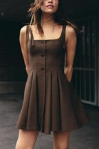 Classic Bowknot Decoration Plaid Dress
