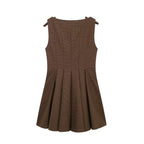 Classic Bowknot Decoration Plaid Dress