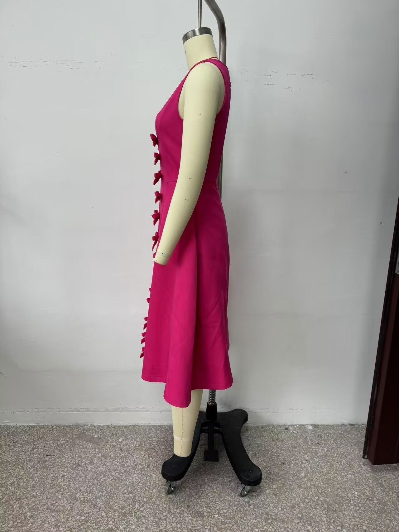 Winter Women Clothing Simple Thin Stereo Bowknot Decoration Dress