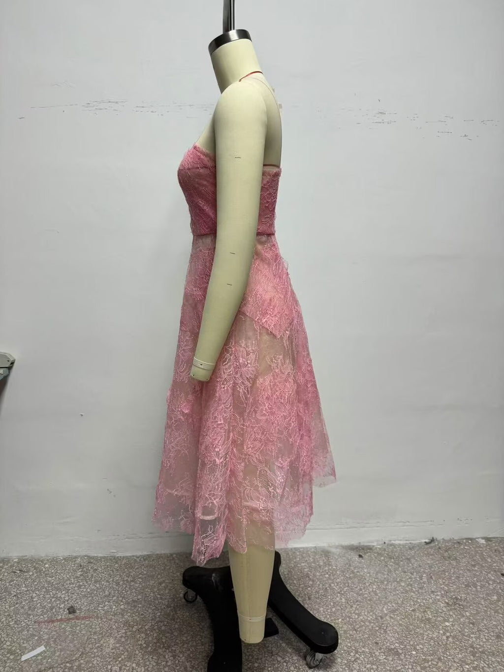 Women's Floral Lace Tulle Sequin A-Line Midi Dress
