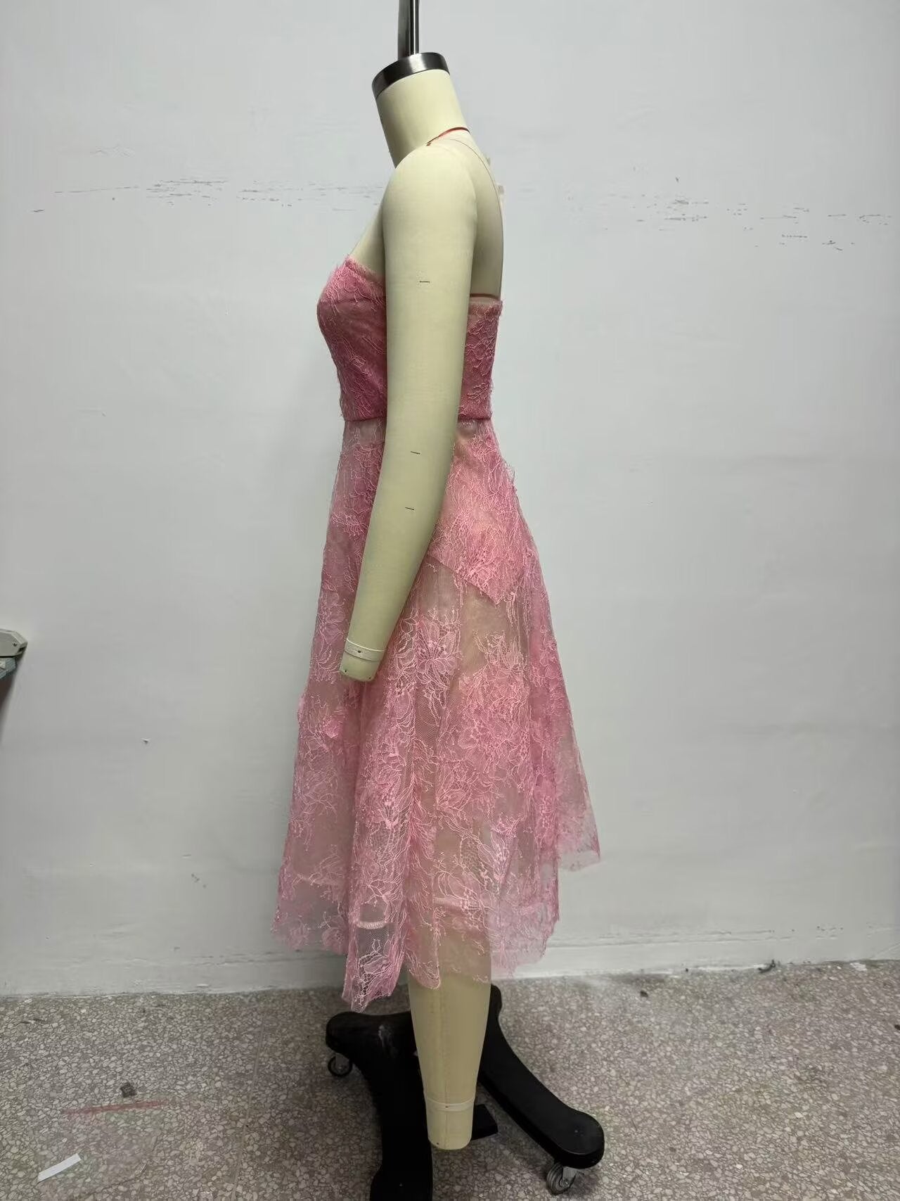 Women's Floral Lace Tulle Sequin A-Line Midi Dress