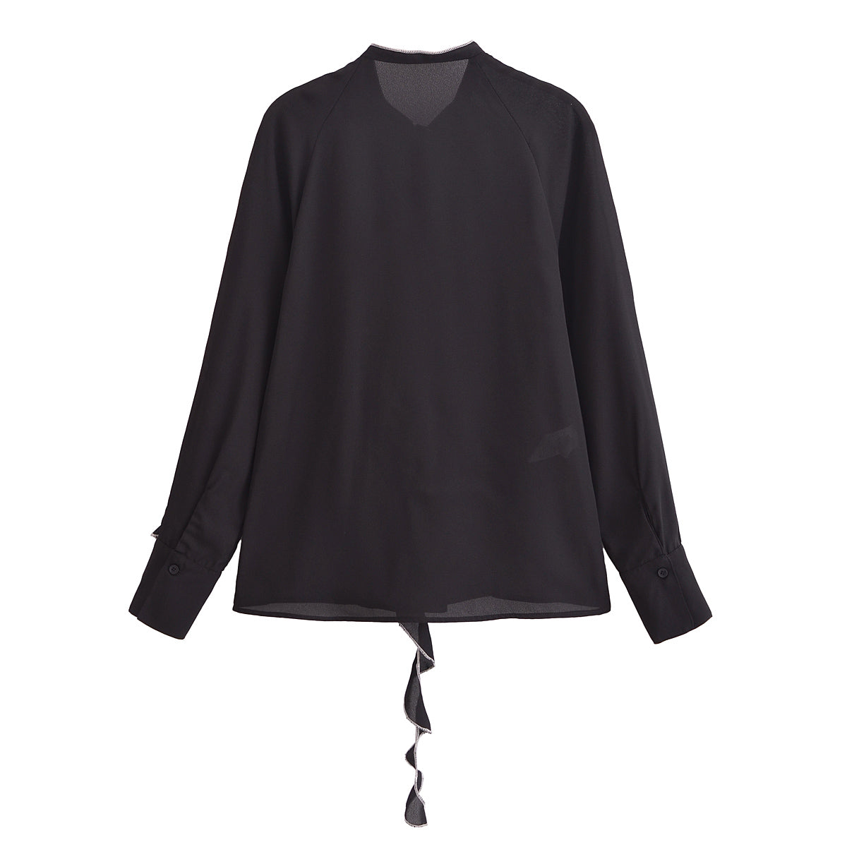 Women's Design Contrast Color Layered Decorative Long Sleeved Shirt Spring Loose Figure Flattering Graceful Tops