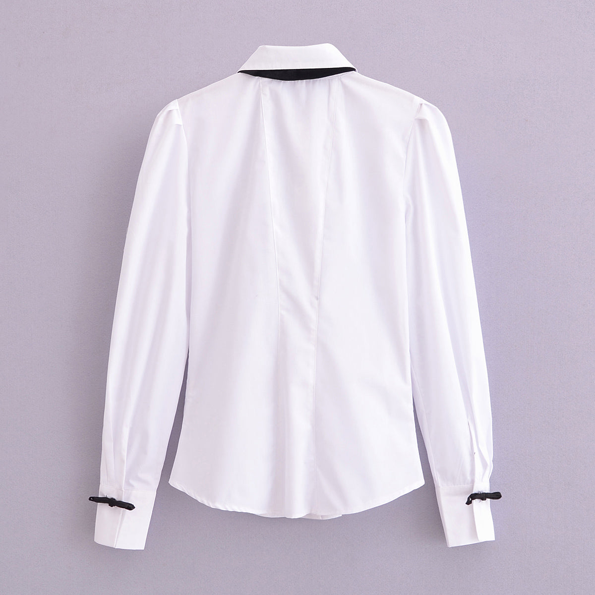 Women's Winter Women Clothing Velvet Bowknot Decoration Office Shirt