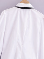 Women's Winter Women Clothing Velvet Bowknot Decoration Office Shirt