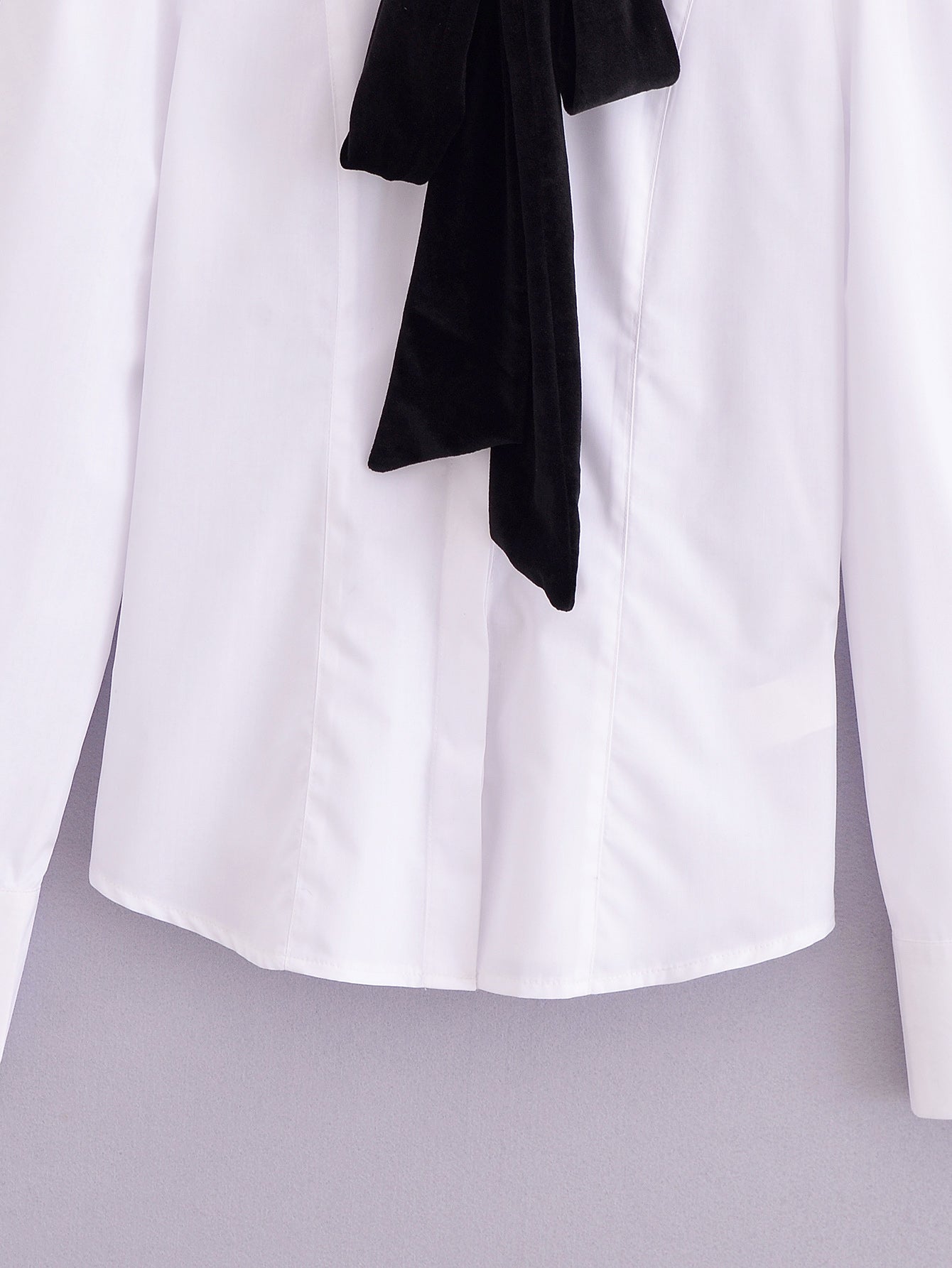 Women's Winter Women Clothing Velvet Bowknot Decoration Office Shirt