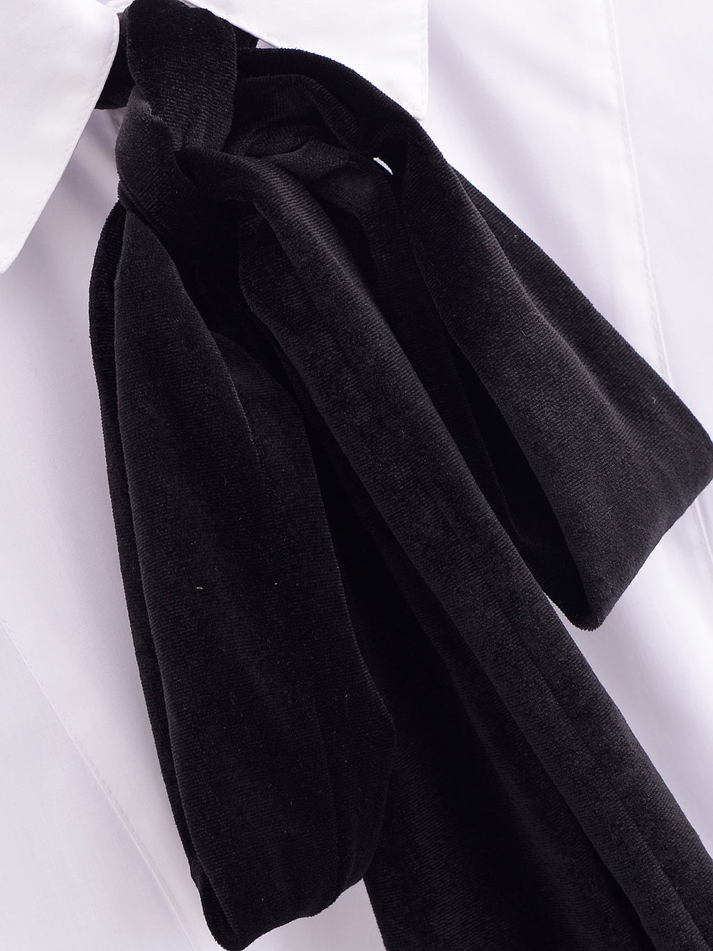 Women's Winter Women Clothing Velvet Bowknot Decoration Office Shirt