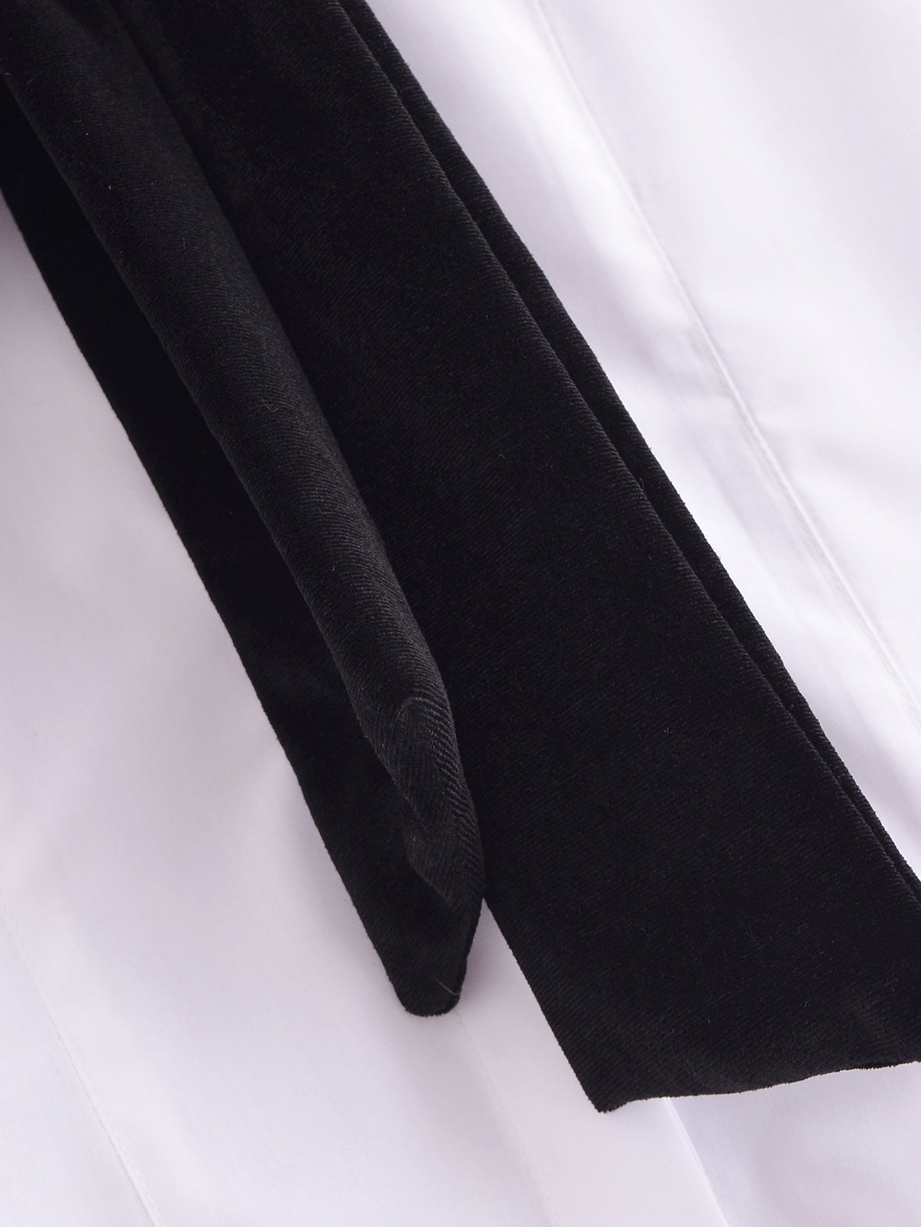 Women's Winter Women Clothing Velvet Bowknot Decoration Office Shirt