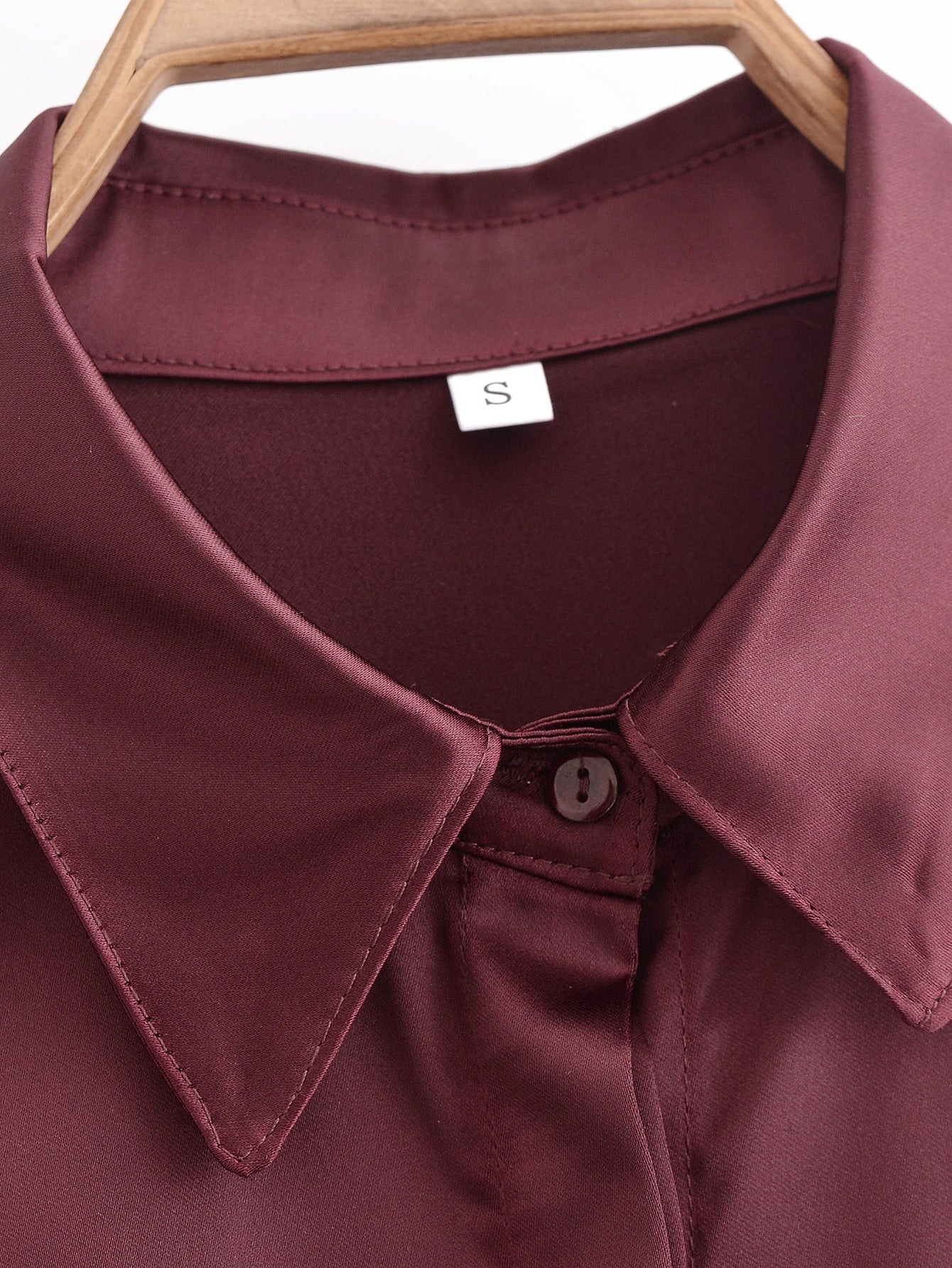 Women's Women Clothing Spring Street Casual Pocket Satin Shirt