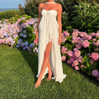Pullover Backless Halter Irregular Asymmetric Pleated Chiffon Maxi Dress