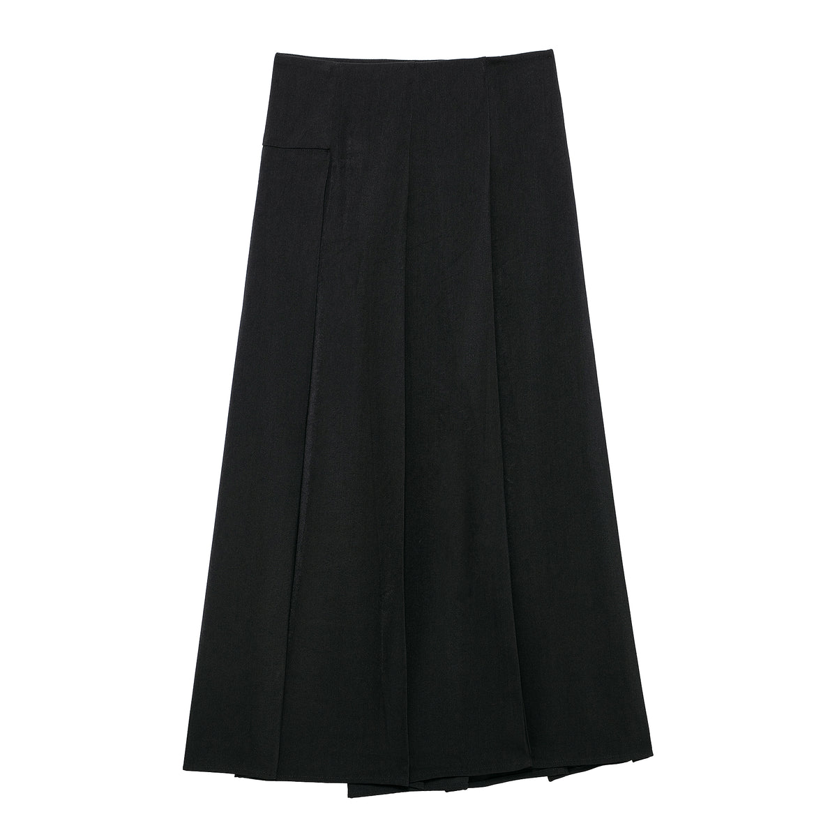 Autumn Winter Graceful Two Color Wide Pleated Midi Skirt